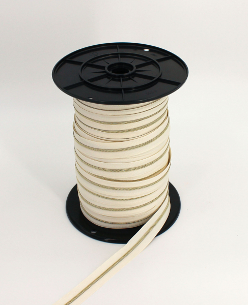 Endlosreißverschluss metallisiert schmal naturweiß/eisgold (1m)